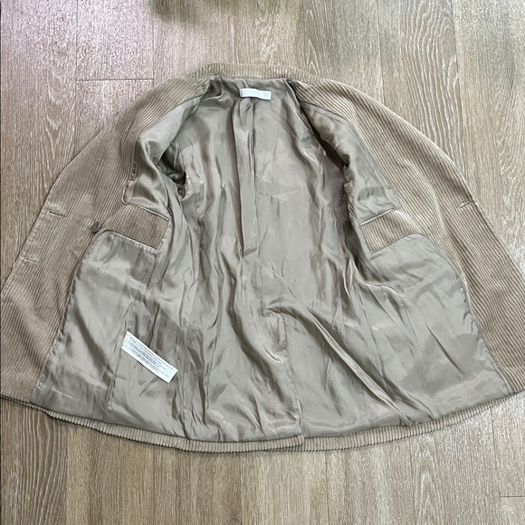 Mango MNG Structured Tan Brown Double Breasted Corduroy Blazer size 2 - Picture 6 of 8